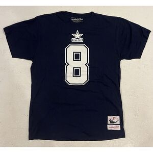 Mitchell & Ness Throwbacks Dallas Cowboys AIKMAN #8 SS Shirt Men's Large‎ Blue